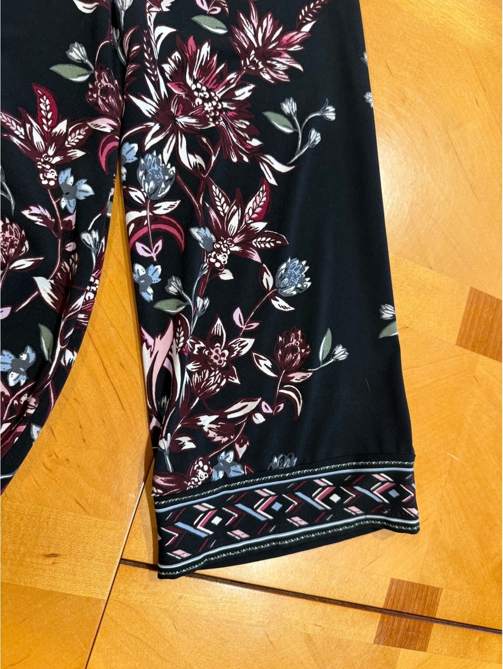 White House Black Market Floral Shift Dress Large V-Neck Long Sleeve Boho - Picture 9 of 9
